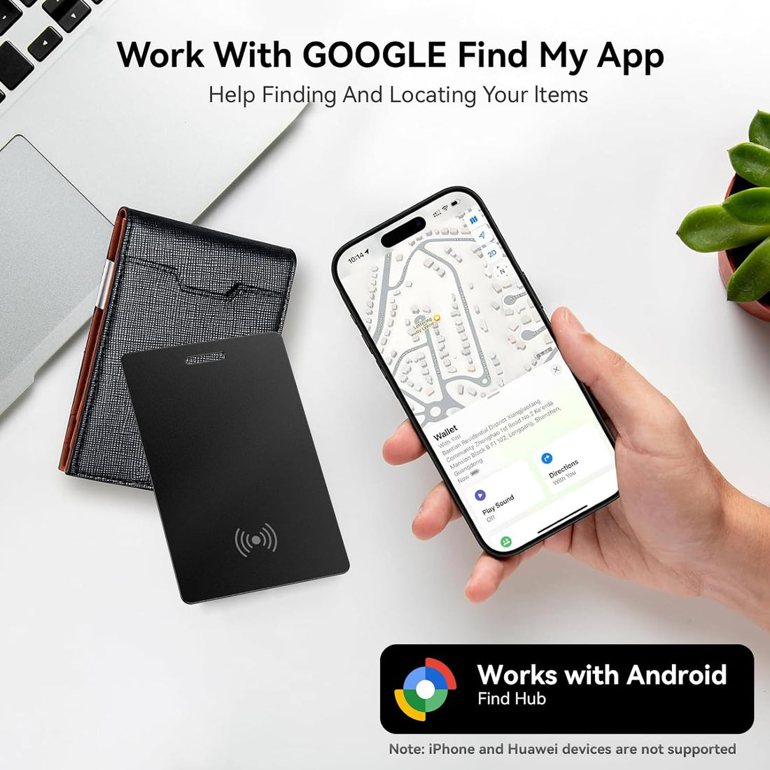 Android Bluetooth Tracker, Ultra-Thin Wallet Tracer Card